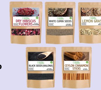 Bundle for Weight Loss Dry Hibiscus Flower + Lemon Grass + White Zeera + Black Seeds ( Kalonji ) + Ceylon Cinnamon Sticks ( Dar chini rolls )