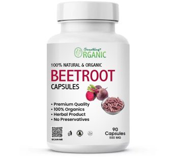 Beetroot Capsules – 90 PCs – 500mg 100% Natural Beet Root Extract | Boost Energy, Stamina & Blood Circulation | Rich in Iron & Nitrates