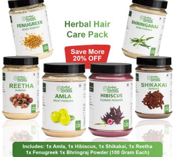 Pack of 6 – 100GM – Amla, Reetha, Shikakai, Bhringraj , Hibiscus, Fenugreek (Methi Dana) Powder | 100% Natural Herbal Hair Care Pack Jar