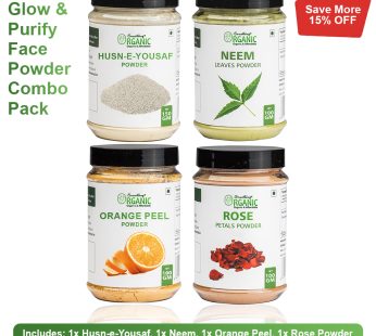 Pack Of 4 150GM- Husn E Yousuf Powder & 100GM- Neem Powder  + Orange Peel Powder + Rose Powder Jar