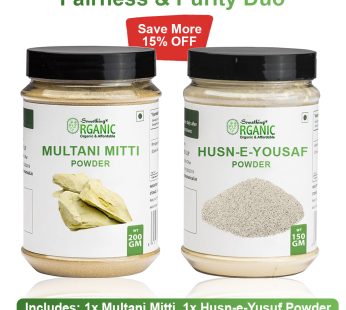 Pack Of 2 Multani Mitti-200GM + Husn-e-Yousuf Powder-150GM | 100% Pure Herbal Beauty Powder for Glowing Skin Jar