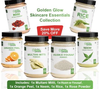 Pack of 6 200GM- Multani Mitti & 150GM- Rice + Husn-e-Yousuf Powder & 100GM- Orange Peel + Rose + Neem Powder – Natural Herbal Face & Skin Glow Blend