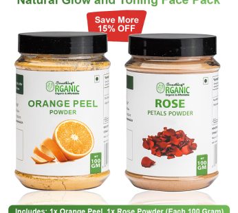 Pack of 2 Orange Peel Powder + Rose Petal Powder-100GM | 100% Natural Skin Brightening & Tan Removal Pack Jar