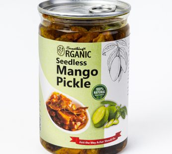 Premium Quality Home made Seedless Mango Pickle | Kutra Amm Achar – 500 Grams PetCan